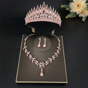 Women's Zinc Alloy Geometric Bridal Wedding Crown Jewelry Sets