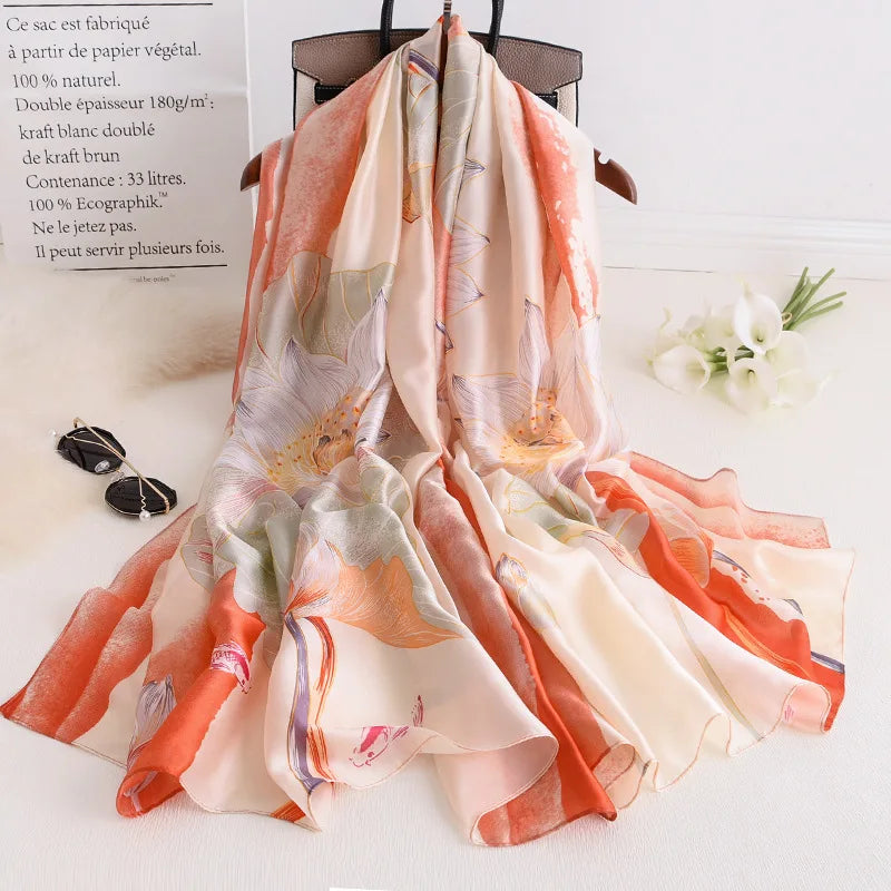 Women's Polyester Neck Wrap Printed Pattern Trendy Beach Scarves