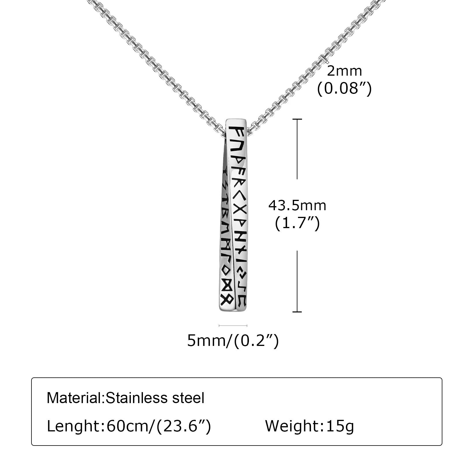 Men's Stainless Steel Link Chain Letter Pattern Elegant Necklace