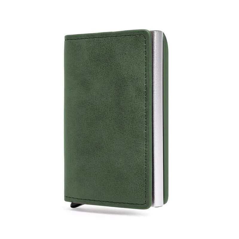 Men's PU Leather Solid Pattern Card Holder Mini Trendy Wallets