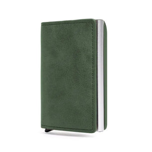 Men's PU Leather Solid Pattern Card Holder Mini Trendy Wallets