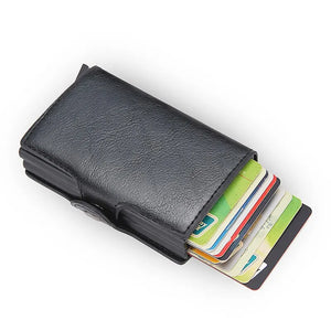 Men's Leather Hasp Closure Solid Pattern Card Holder Wallets