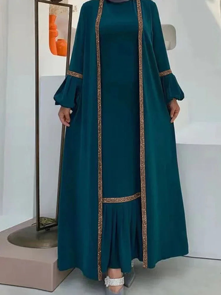 Women's Arabian Polyester Full Sleeve Solid Pattern Casual Abaya