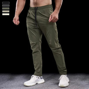 Men's Spandex Drawstring Closure Quick-Drying Gymwear Trousers