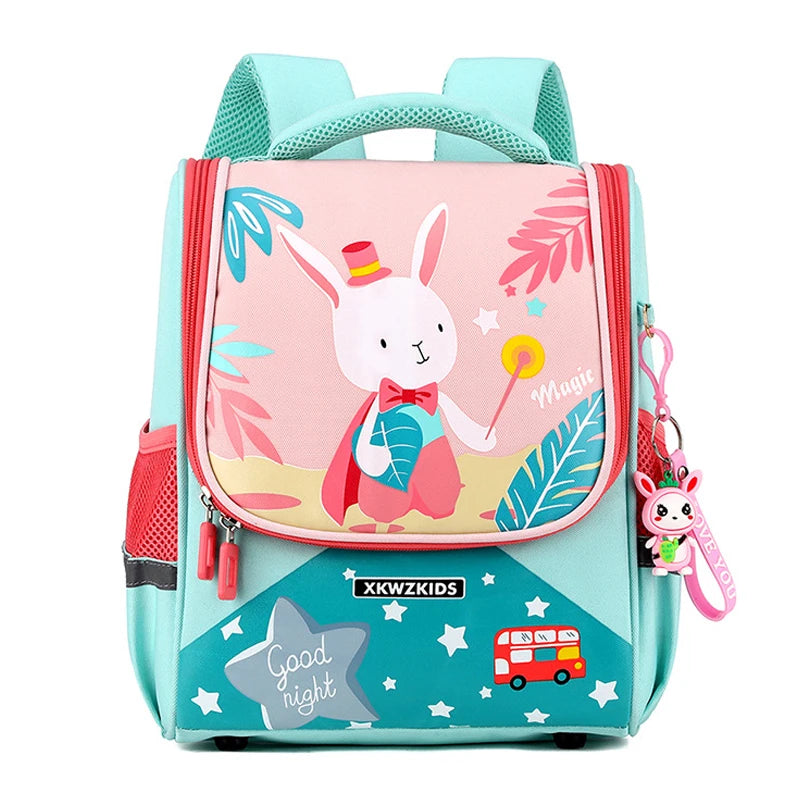 Kid's Nylon Zipper Closure Cartoon Pattern Trendy School Backpack