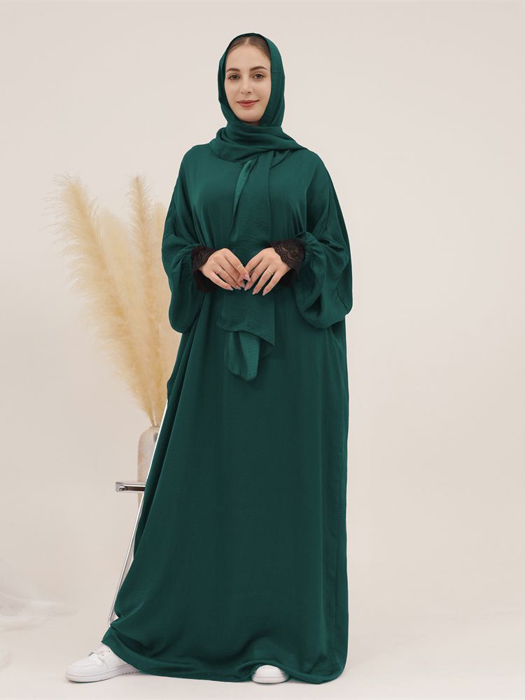 Women's Arabian Polyester Full Sleeves Solid Pattern Casual Abaya