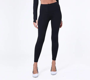 Women's Nylon High Waist Solid Pattern Fitness Sports Leggings