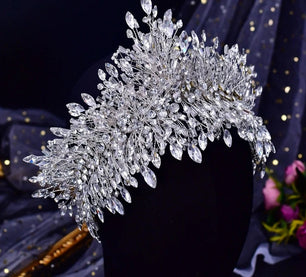 Women's Tibetan Silver Water Drop Pattern Tiaras Wedding Crown