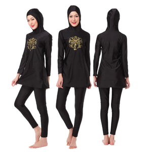 Women's Arabian Polyester Full Sleeves Printed Pattern Swimwear