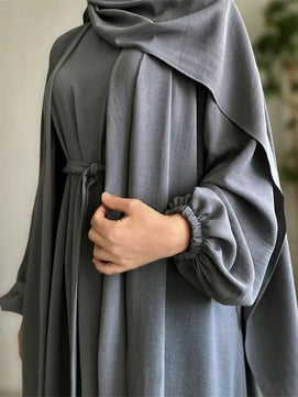 Women's Arabian Polyester Full Sleeve Solid Pattern Casual Abaya