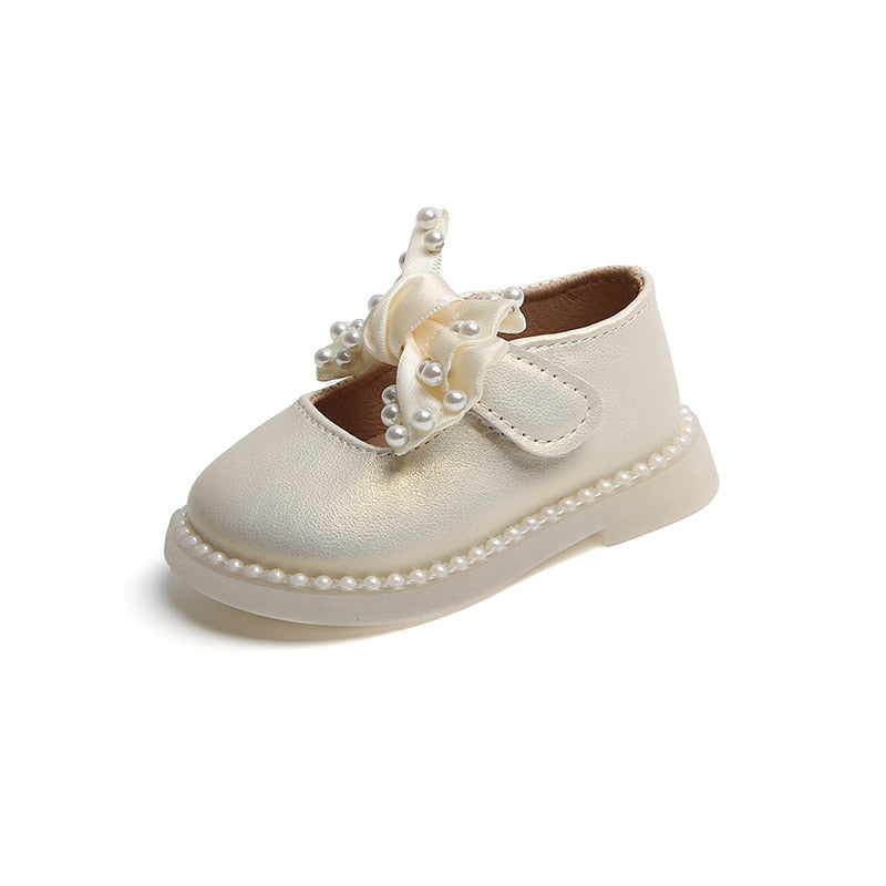 Kid's Girl PU Round Toe Buckle Strap Closure Rhinestone Shoes