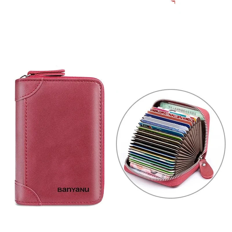 Men's Genuine Leather Letter Pattern Card Holder Trendy Wallets