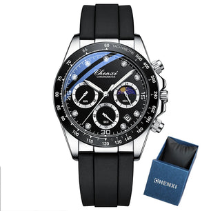 Men's Stainless Steel Round Shaped Waterproof Quartz Wrist Watch