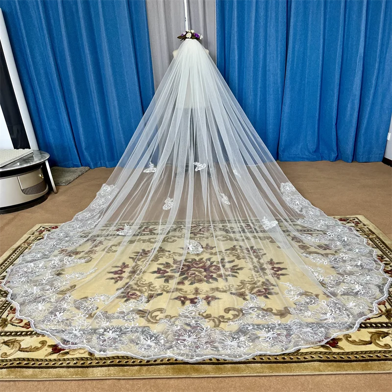 Women's Polyester Applique Edge One-Layer Bridal Wedding Veils