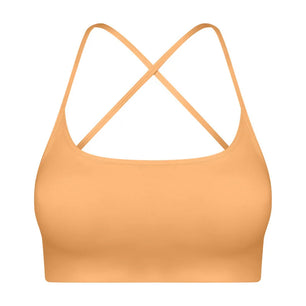 Women's Nylon Square-Neck Sleeveless Shockproof Yoga Crop Top