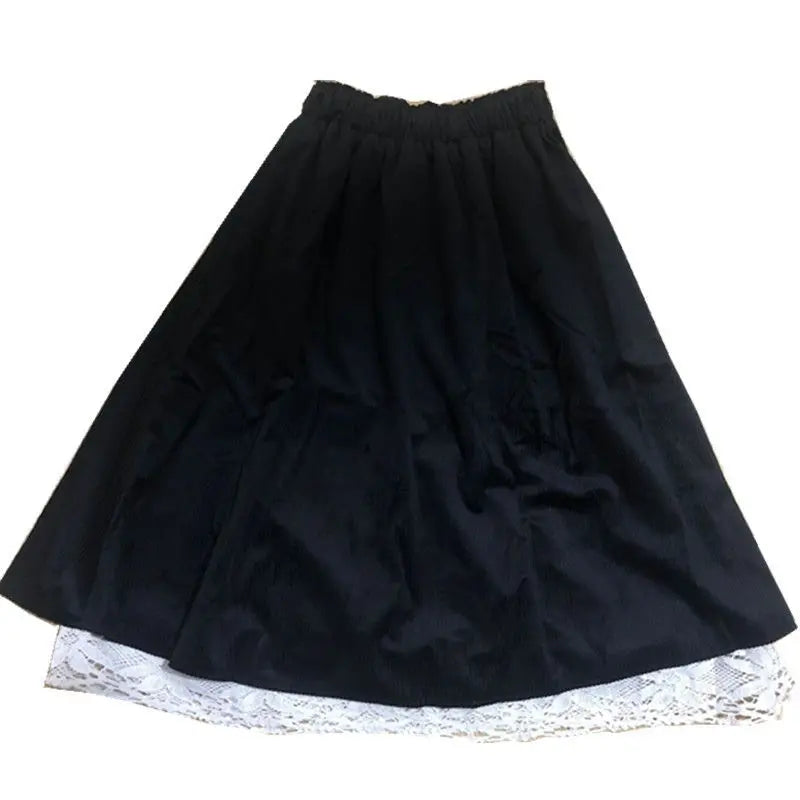 Women's Cotton High Waist Solid Pattern Casual Wear Vintage Skirts