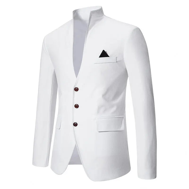 Men's Polyester Long Sleeves Single Breasted Closure Blazer