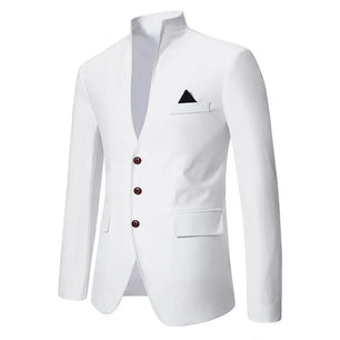 Men's Polyester Full Sleeves Single Breasted Wedding Blazer