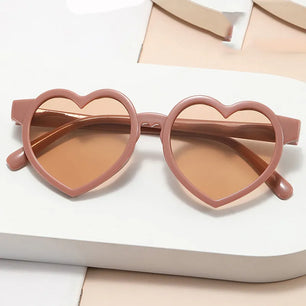 Kid's Resin Frame Acrylic Lens UV400 Protection Heart Sunglasses