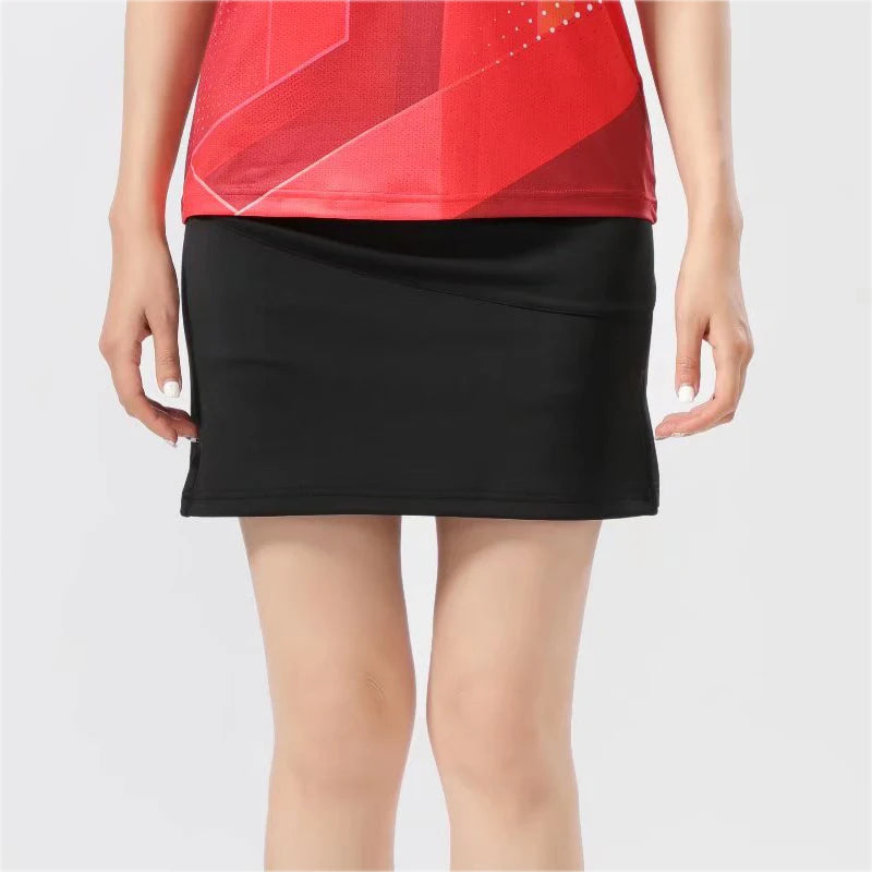 Women's Polyester Elastic Waist Above-Knee Solid Yoga Skirts