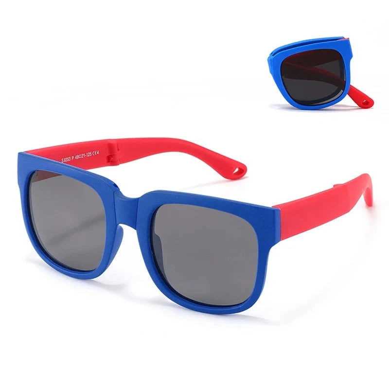 Kid's Plastic Titanium Frame Polaroid Lens Round UV400 Sunglasses