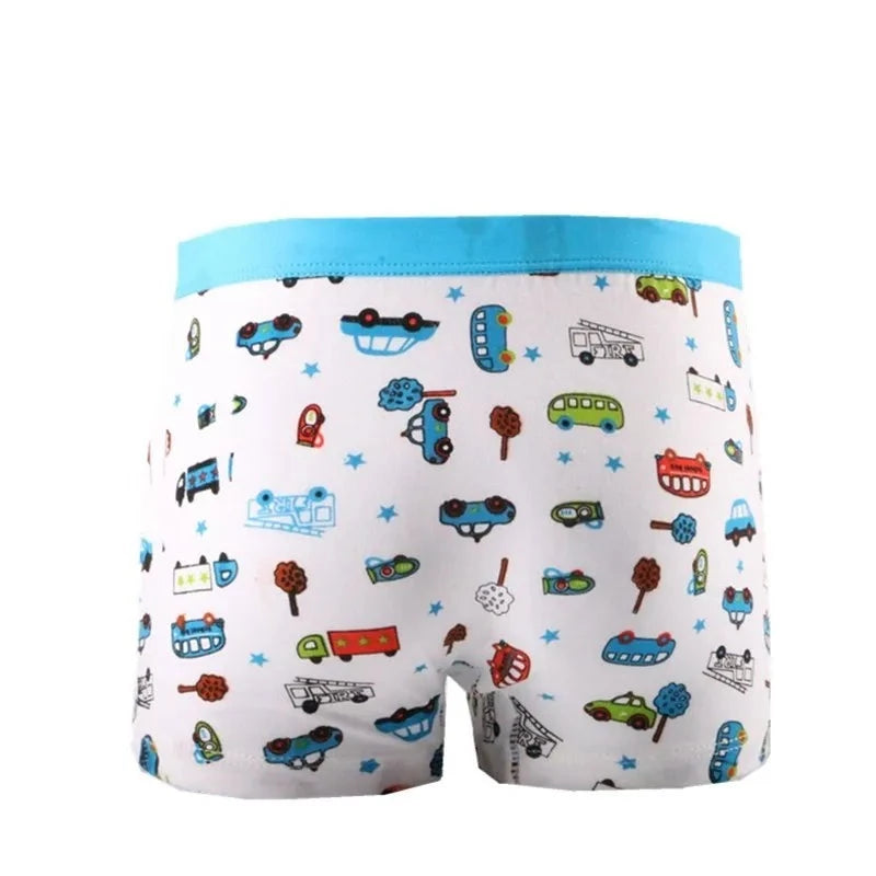 Kid's Boy 2Pcs Cotton Quick-Dry Printed Pattern Underwear Shorts