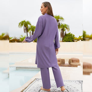 Women's Arabian Polyester Full Sleeves Plain Pattern Swimwear