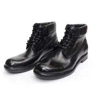 Men's Genuine Leather Round Toe Lace-Up Closure Casual Shoes