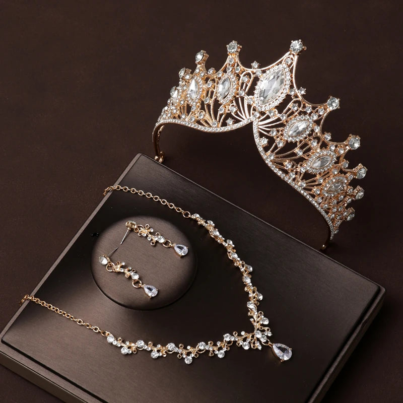 Women's Zinc Alloy Geometric Bridal Wedding Crown Jewelry Sets