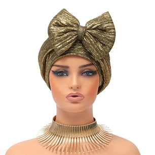 Women's Arabian Polyester Head Wrap Sequined Pattern Cap Hijabs