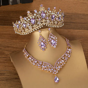 Women's Zinc Alloy Geometric Bridal Wedding Crown Jewelry Sets