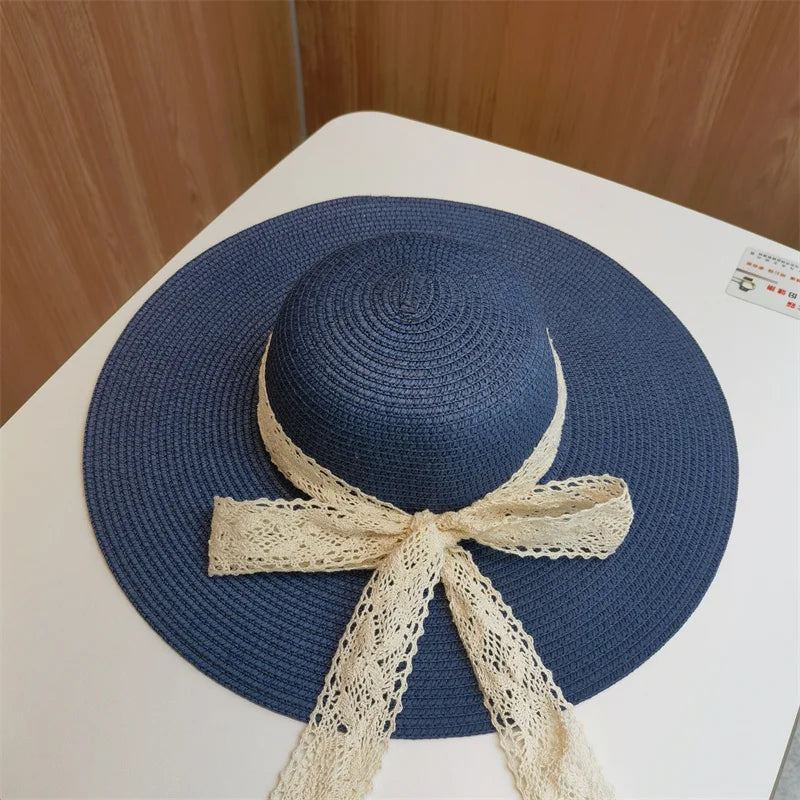 Women's Cotton Solid Pattern Glamorous Sun Protection Brim Hat