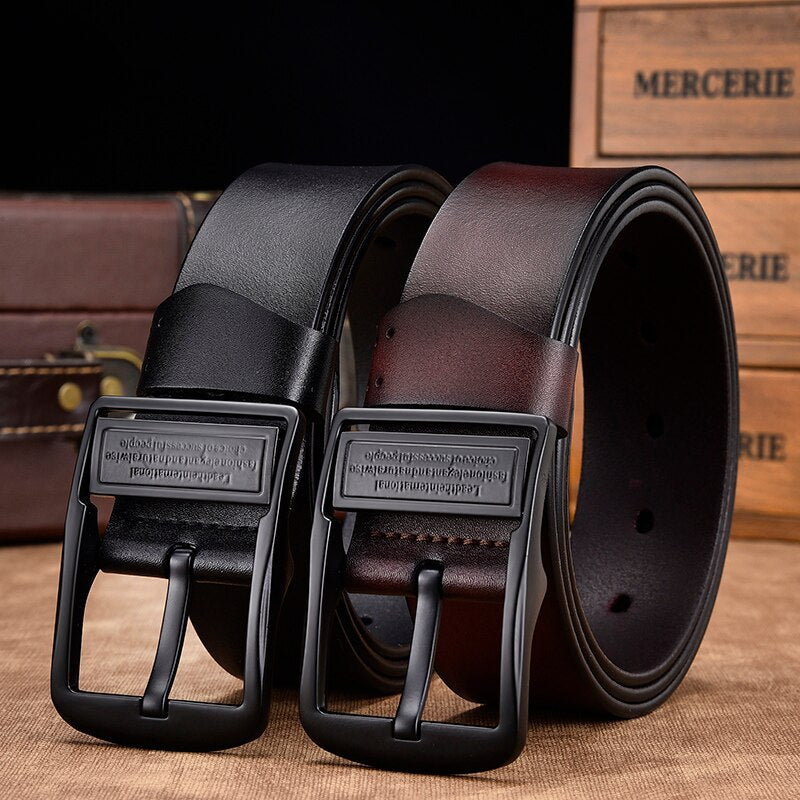 Men's PU Pin Buckle Closure Solid Pattern Luxury Vintage Belts