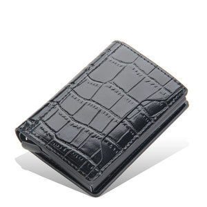 Men's PU Leather Card Holder Crocodile Pattern Trendy Wallets