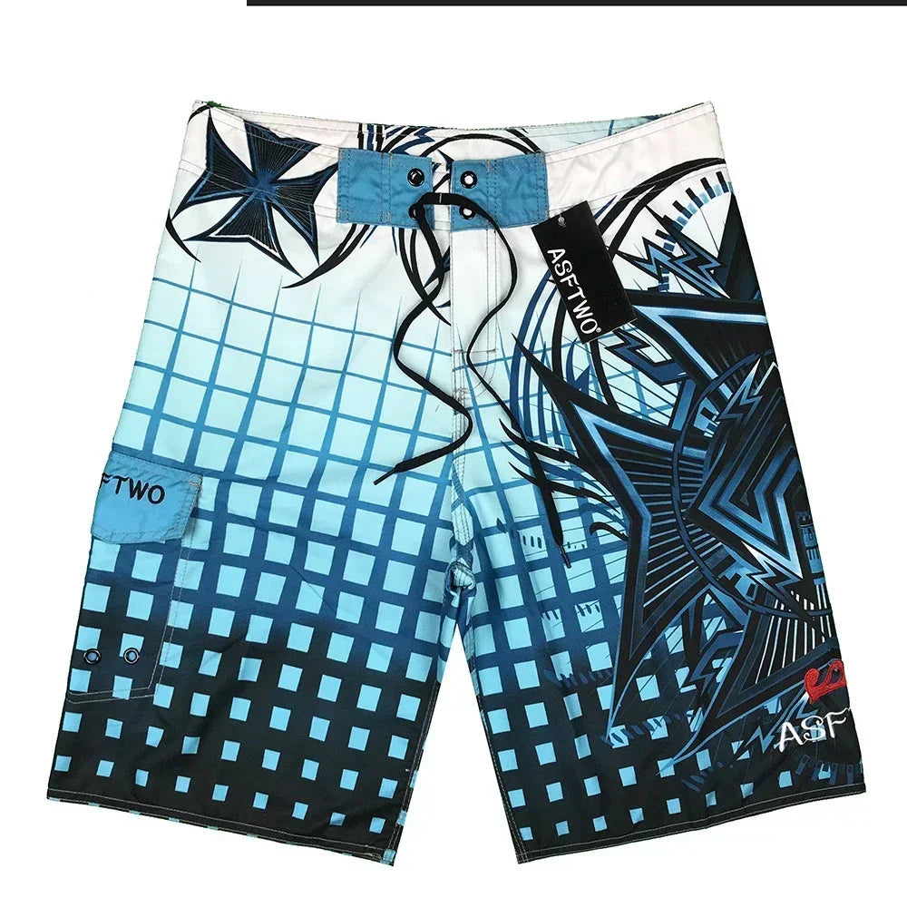 Men's Polyester Drawstring Closure Quick-Dry Swimwear Shorts