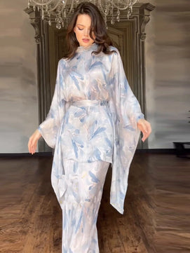 Women's Arabian Polyester Full Sleeves Printed Pattern Dress