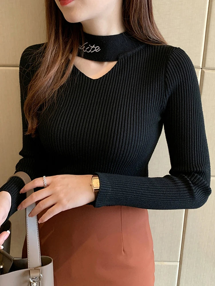 Women's Acrylic Turtleneck Full Sleeves Solid Pattern Sweater