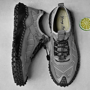 Men's Mesh Round Toe Lace-up Breathable Outdoor Sports Shoes