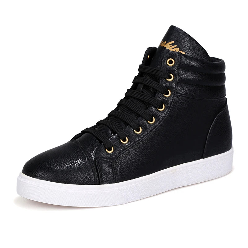 Men's Leather Lace Up Closure Waterproof Casual Wear Shoes