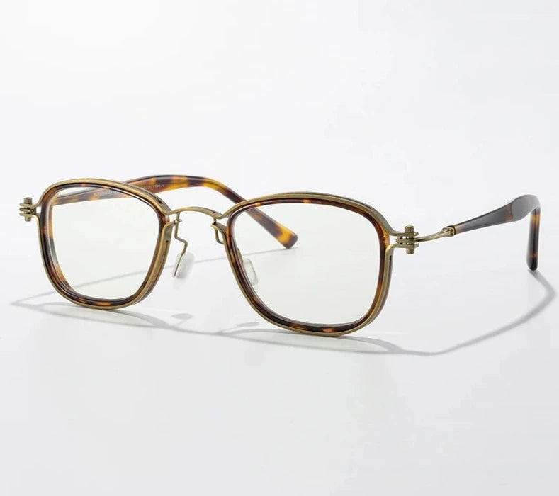 Men's Titanium Frame Full-Rim Square Shaped Luxury Trendy Glasses