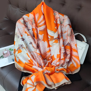 Women's Polyester Neck Wrap Printed Pattern Trendy Beach Scarves