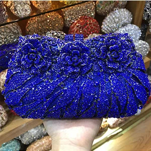 Women's Metallic Hasp Closure Rhinestone Pattern Wedding Clutch