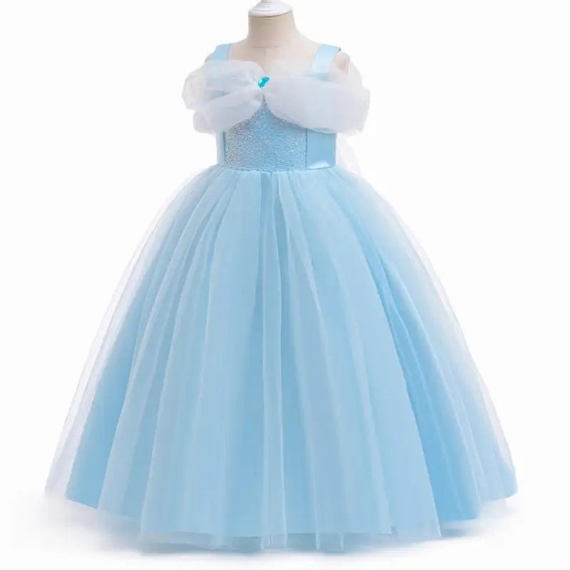 Kid's Girl Polyester Square-Neck Sleeveless Pleated Party Dress