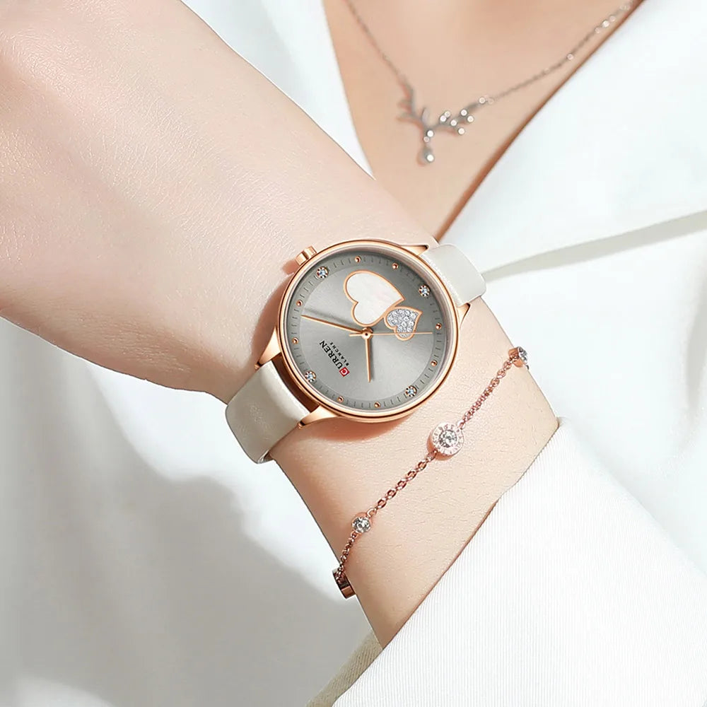 Women's Stainless Steel Round Shaped Waterproof Luxury Watch