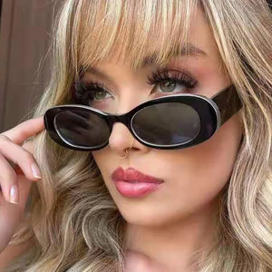 Women's Cat Eye Resin Frame Acrylic Lens Trendy Shades Sunglasses