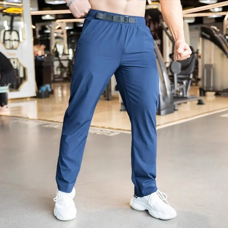 Men's Spandex Drawstring Closure Breathable Sports Trousers