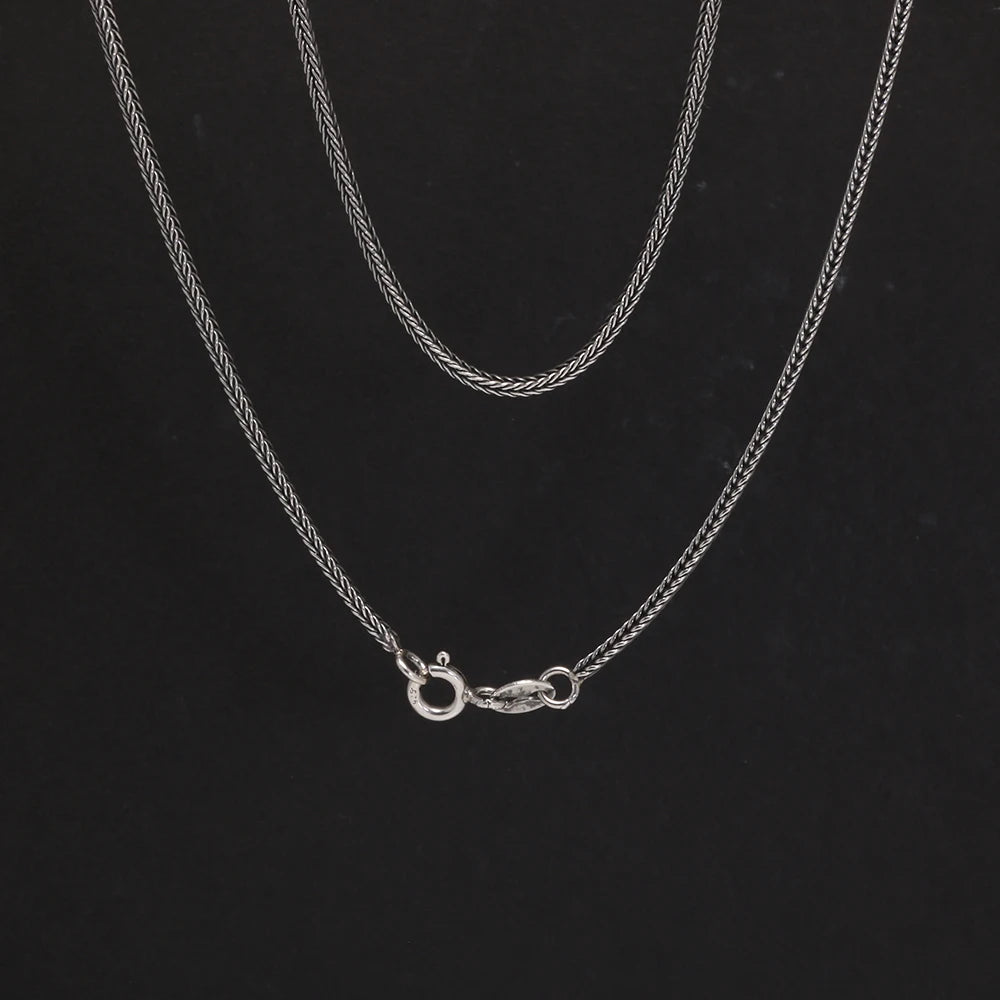 Men's 100% 925 Sterling Silver Figaro Chain Geometric Necklace