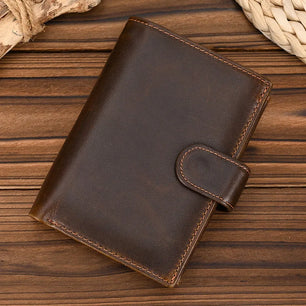 Men's Genuine Leather Solid Pattern Card Holder Vintage Wallet