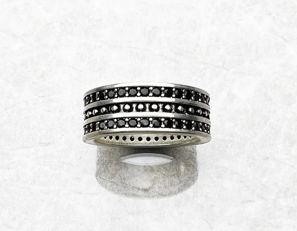 Women's 100% 925 Sterling Silver Vintage Geometric Pattern Ring