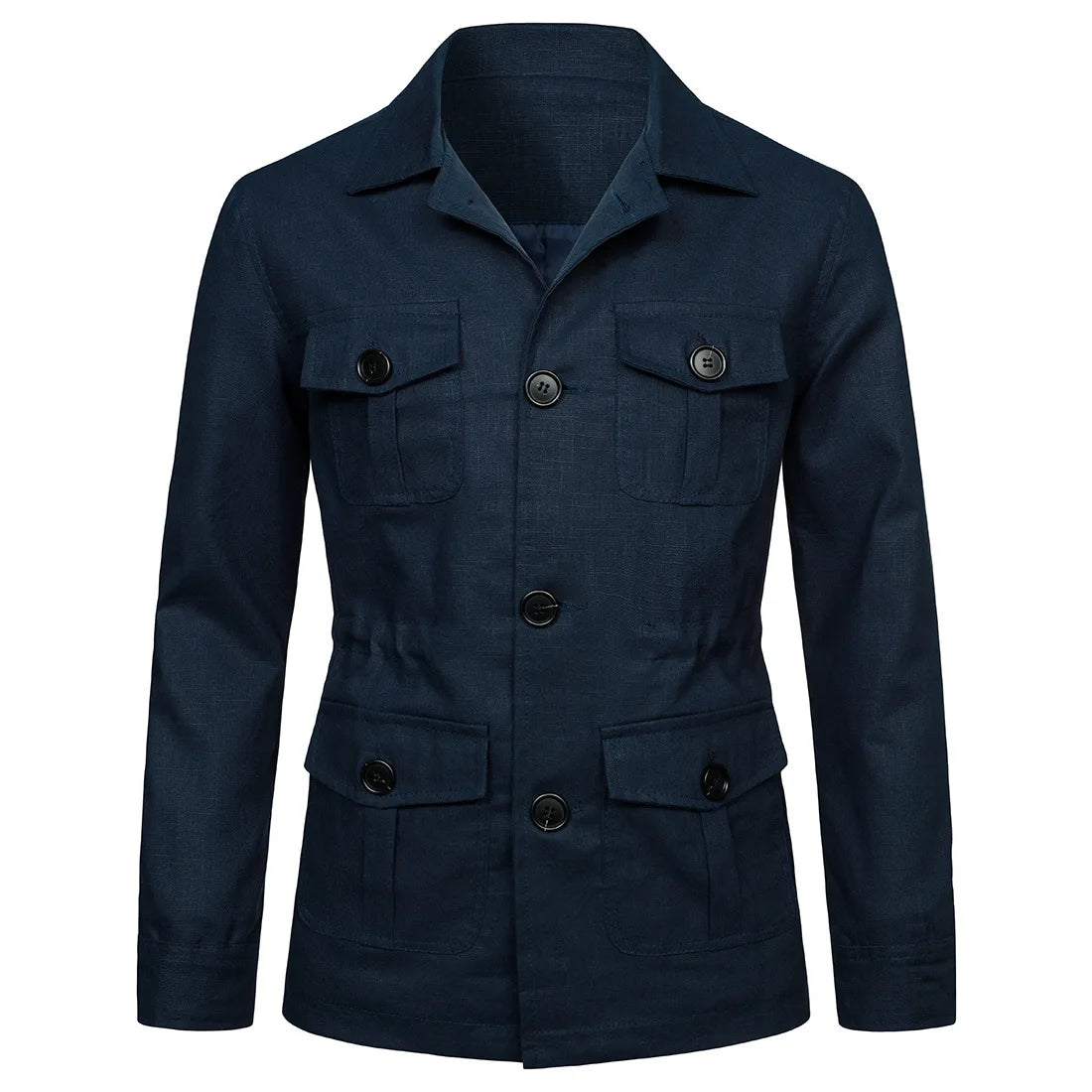 Men's Cotton Turn-Down Collar Full Sleeves Single Breasted Jacket